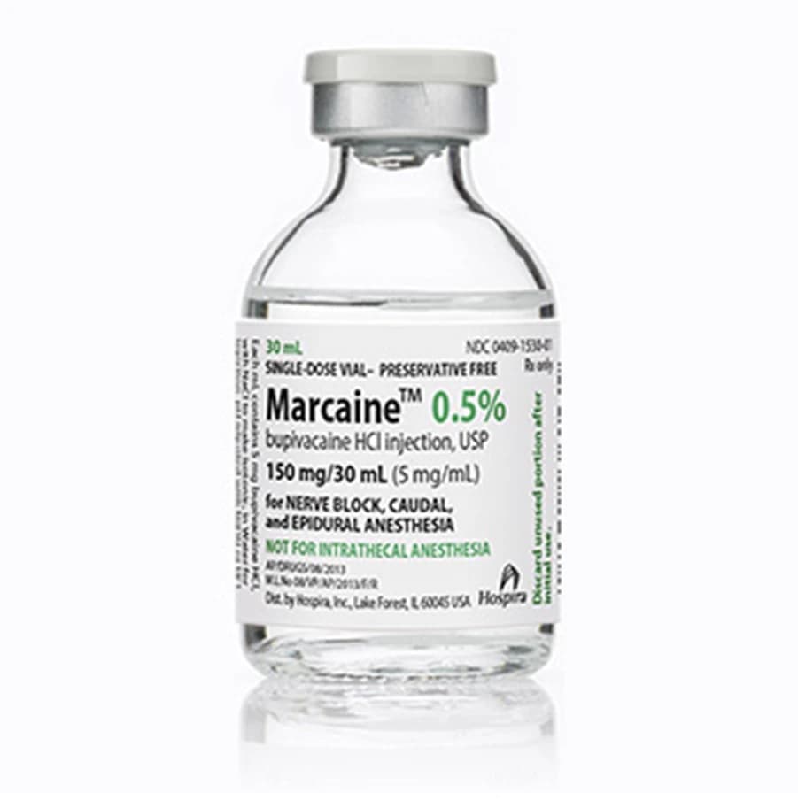 Marcaine Injection 0.5%, No Preservative, Single Dose Vial (SDV), 30mL thumbnail 2