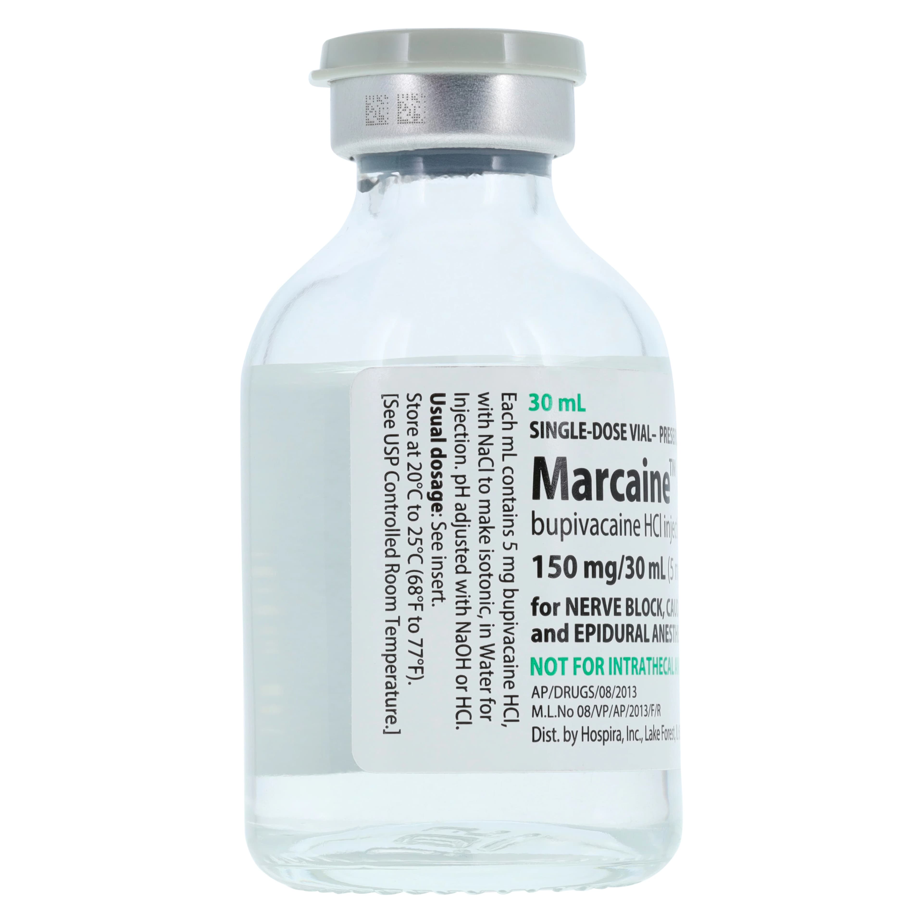 Marcaine Injection 0.5%, No Preservative, Single Dose Vial (SDV), 30mL thumbnail 3