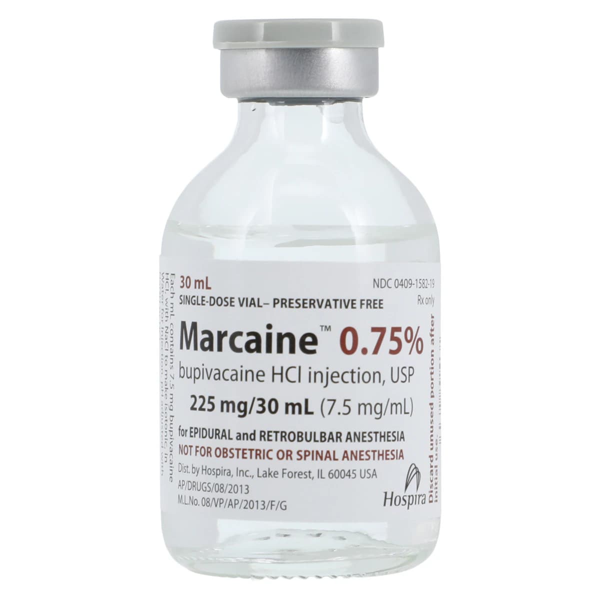 Marcaine Injection 0.75% Preservative Free (PF), Single Dose Vial (SDV), 30mL, 10/Package thumbnail 3