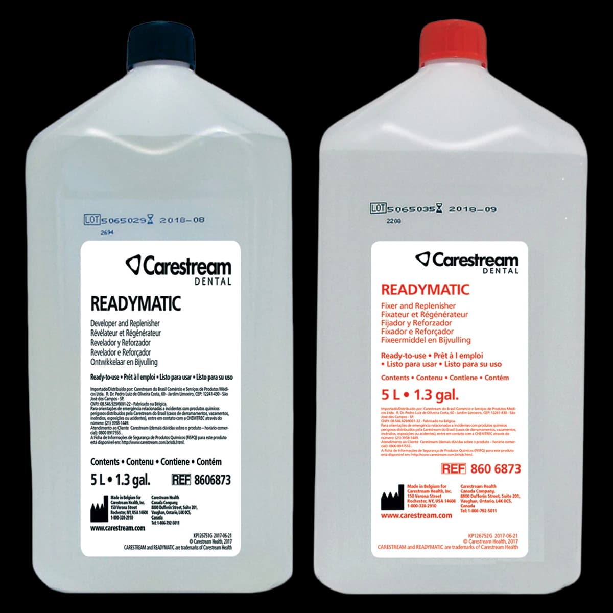 Readymatic Dental Developer & Fixer Chem Pack, 5 Liters Each, 2/Pack, 8606873 - Readymatic Dental Developer, Fixer and Replenisher - Value Pack - Image 1