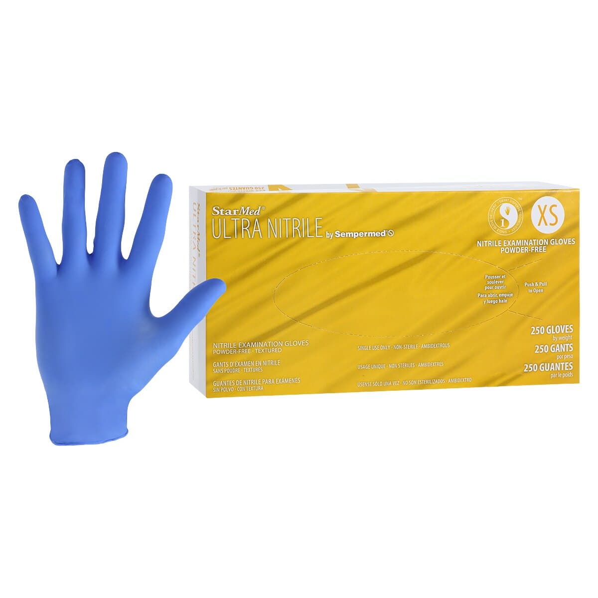 StarMed Ultra Nitrile Exam Gloves, X-Small, Powder-Free, Textured Fingertips, 250/Box, SMTN251 thumbnail 2