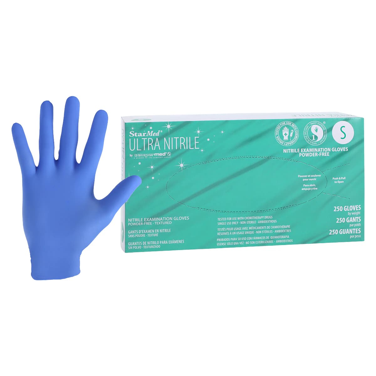StarMed Ultra Nitrile Exam Gloves, Small, Powder-Free, Textured Fingertips, 250/Box, SMTN252 thumbnail 2
