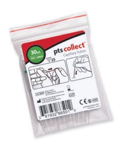 PTS Collect Capillary Tube, 30 µL, Green, Non-Sterile, 25/Box thumbnail 2