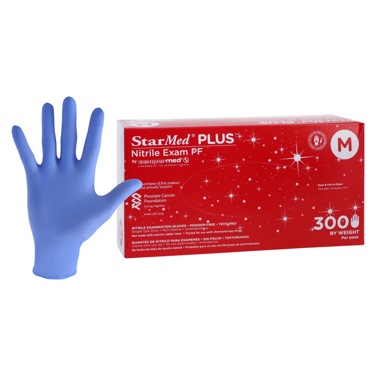 Sempermed StarMed Plus PF Nitrile Exam Gloves, Powder Free, Non-Sterile, Medium, Purple, 300/Box, SMNP303 - Sempermed - StarMed Plus PF Nitrile Gloves Medium 300/Bx - Image 1