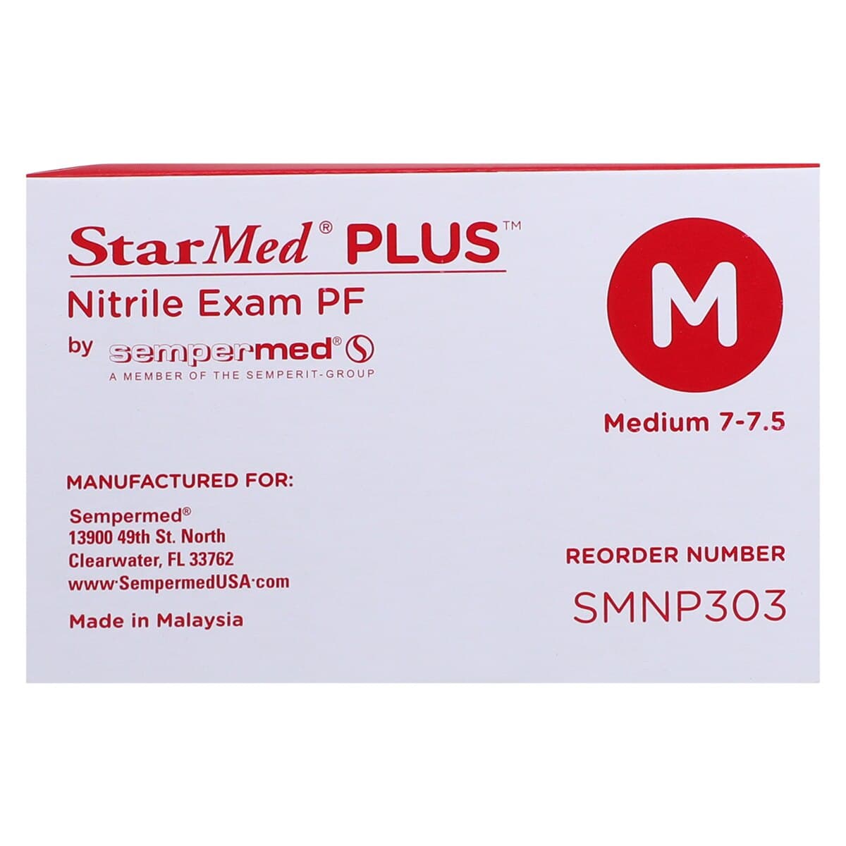 Sempermed StarMed Plus PF Nitrile Exam Gloves, Powder Free, Non-Sterile, Medium, Purple, 300/Box, SMNP303 thumbnail 7