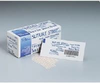 Suture Strip Plus Wound Closure Strip, Non-Woven Polyamide, 1/8" x 3", Tan, Adherent, Sterile, 50/Box - Strip Suture Closure - Image 1