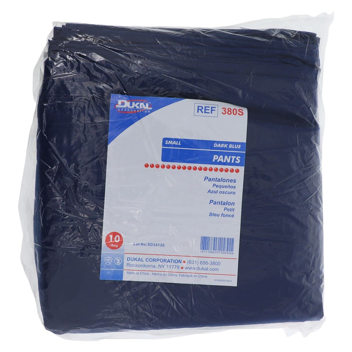 Dukal Disposable Scrub Pants, Small, Dark Blue, Non-Sterile, Fluid Resistant, 10/Bag thumbnail 6
