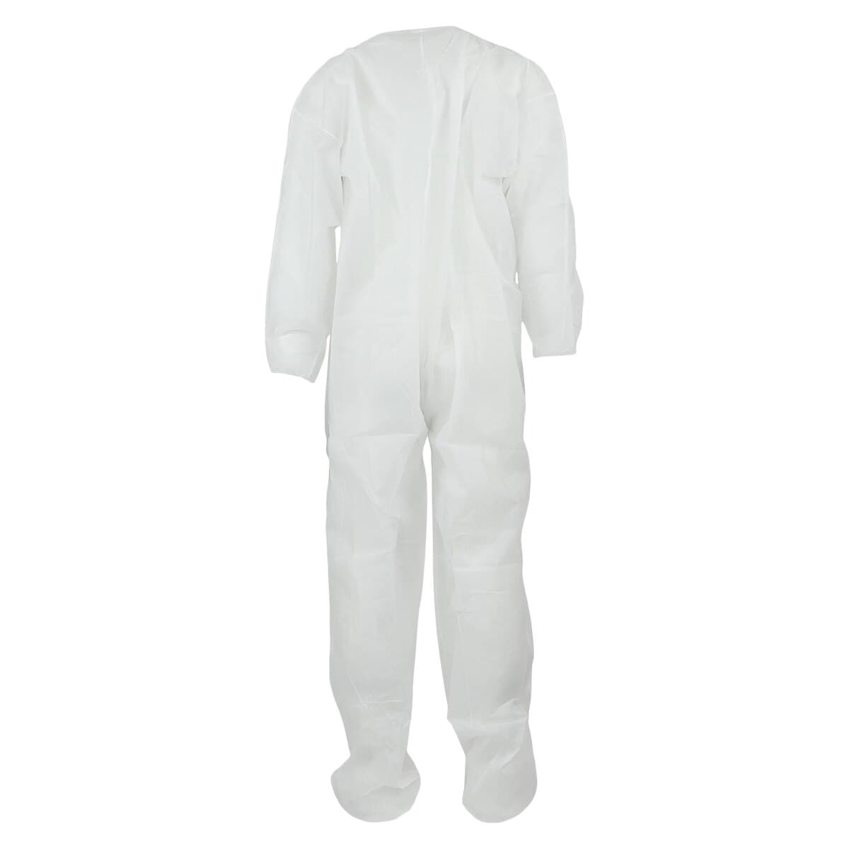 Dukal Disposable Staff Coveralls, Spunbonded Polypropylene, 2X Large, White, Long Sleeves, Latex-Free, 5/Bag thumbnail 3