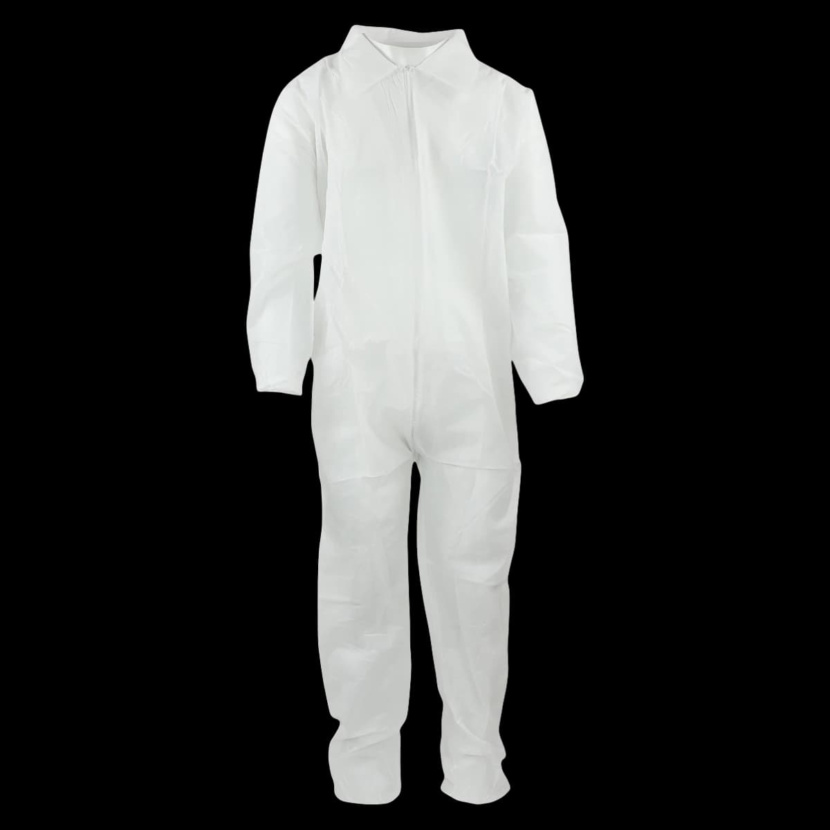 Dukal Disposable Staff Coverall, Spunbonded Polypropylene, 3X-Large, White, Long Sleeves, 5/Bag - Coveralls Disposable White - Image 1