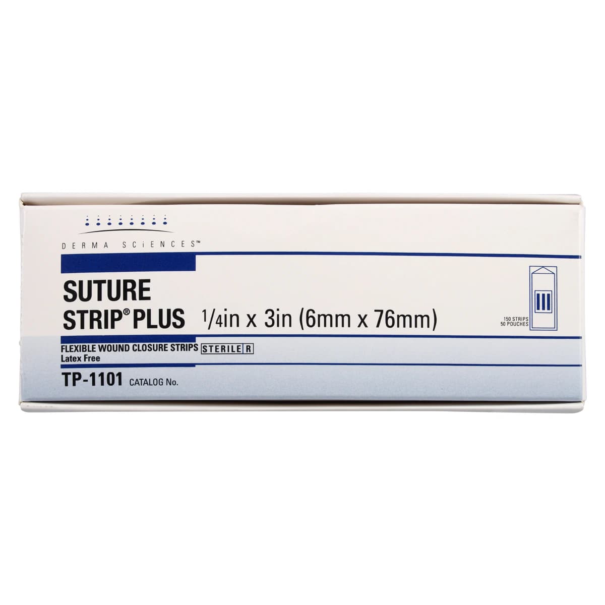 Suture Strip Plus Wound Closure Strip, Non-Woven Polyamide, 1/4" x 3", Tan, Adherent, Sterile, 50/Box thumbnail 5
