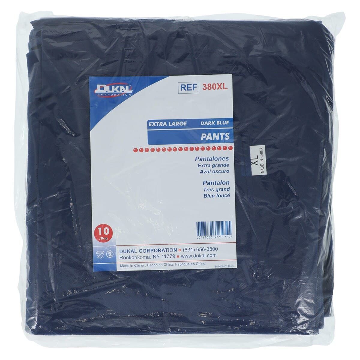 Dukal Scrub Pants Disposable, Spunbonded Polypropylene, X-Large, Dark Blue, 10/Bag thumbnail 6