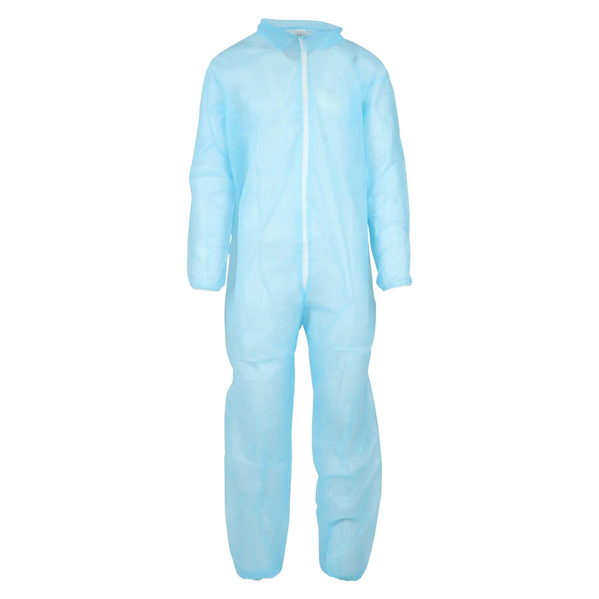 Dukal Disposable Staff Coverall, X-Large, Blue, Spunbonded Polypropylene, Long Sleeves, 5/Bag - Coveralls Disposable Blue - Image 1