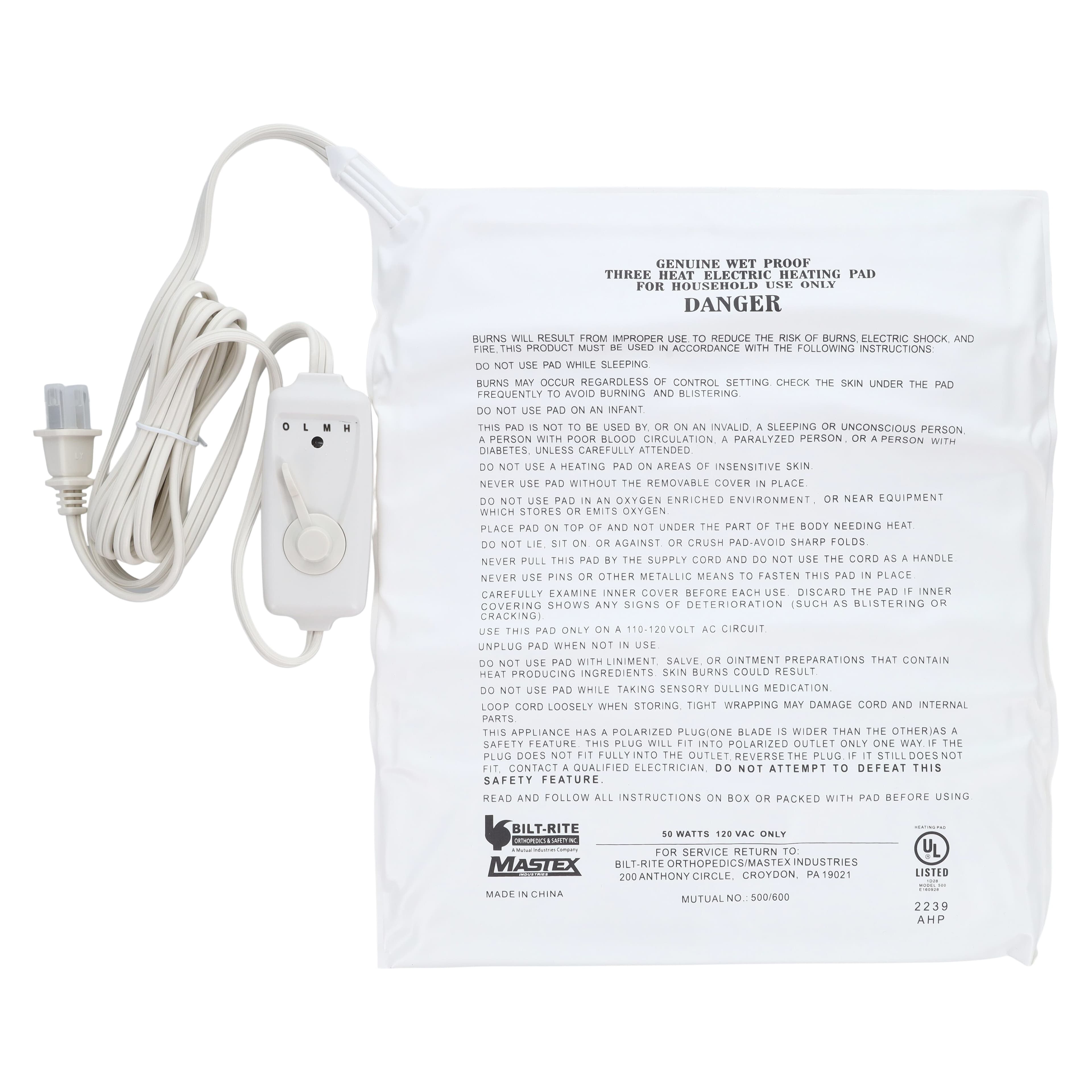 Economy Heating Pad Moist/Dry, 12x15", Mastex Industries thumbnail 3