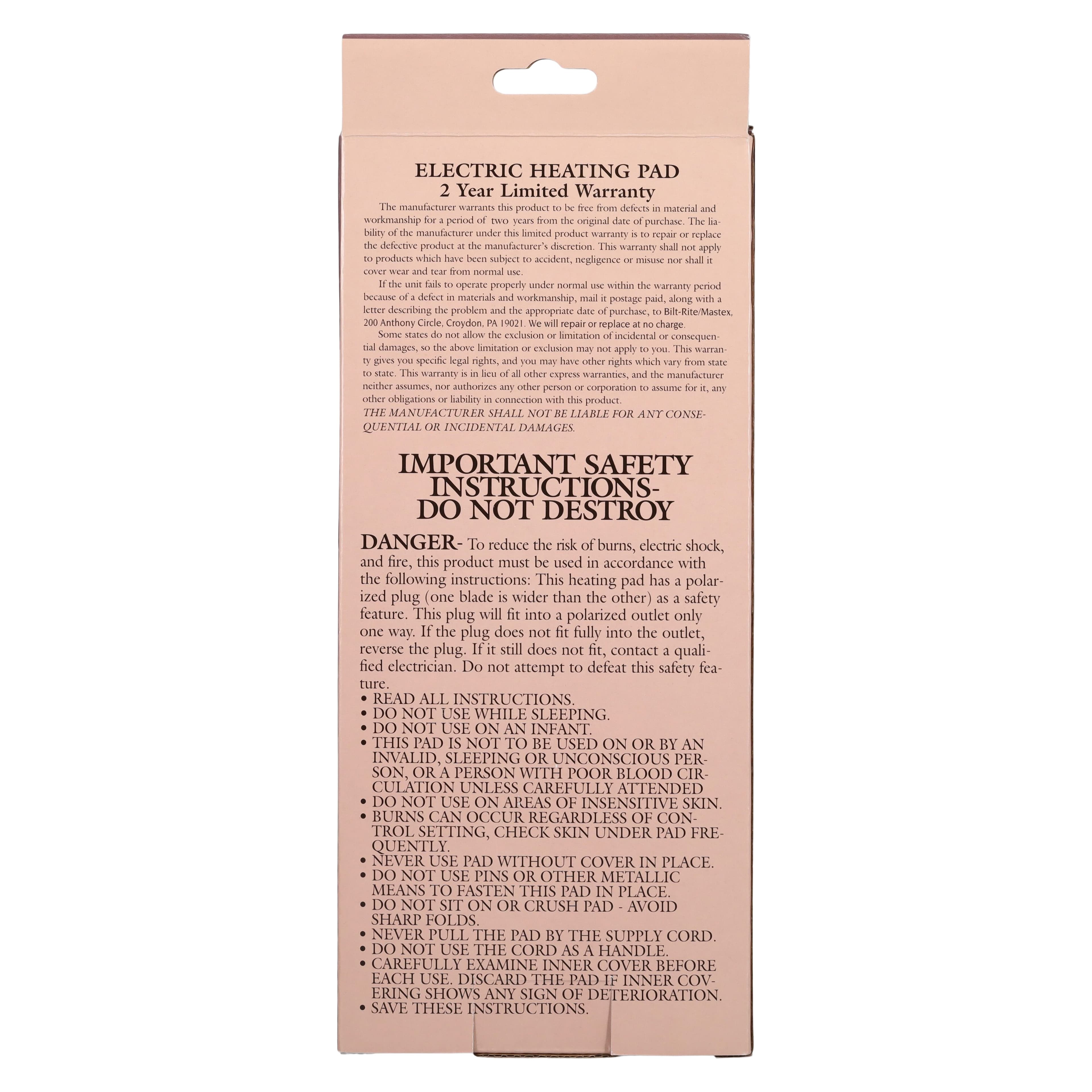 Economy Heating Pad Moist/Dry, 12x15", Mastex Industries thumbnail 5