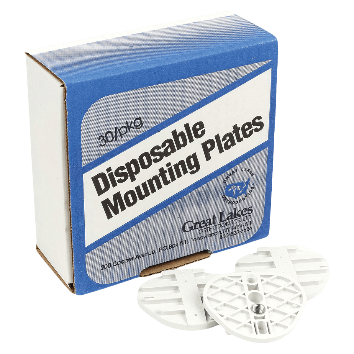 Hanau Mounting Plates, High Impact, Disposable, Single Pin, 180/Pk - Mounting Plates Disp S/P - Image 1