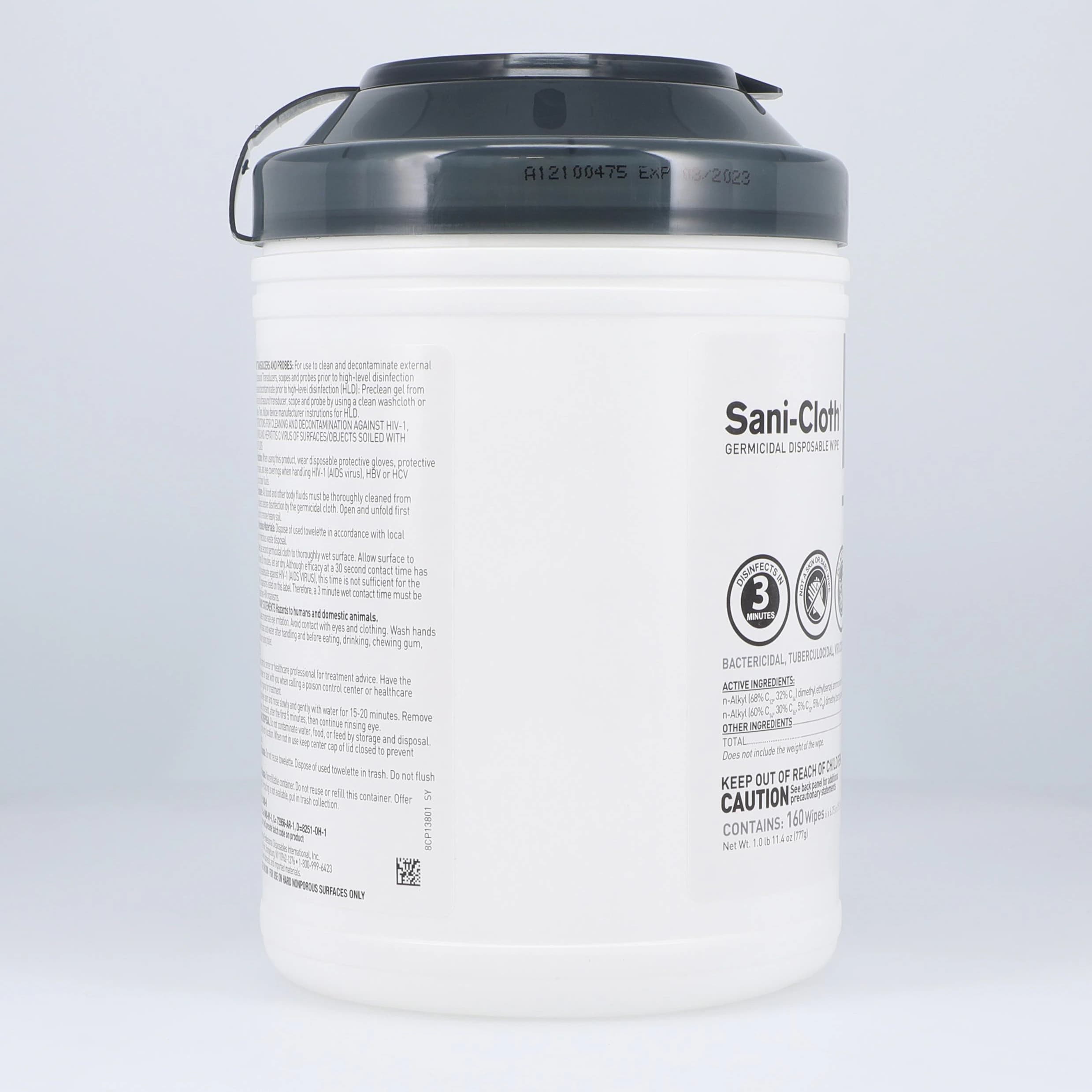Sani-Cloth AF3 Germicidal Disposable Wipes, Large, 6" x 6.75", Alcohol-Free, 160/Can, P13872 thumbnail 5