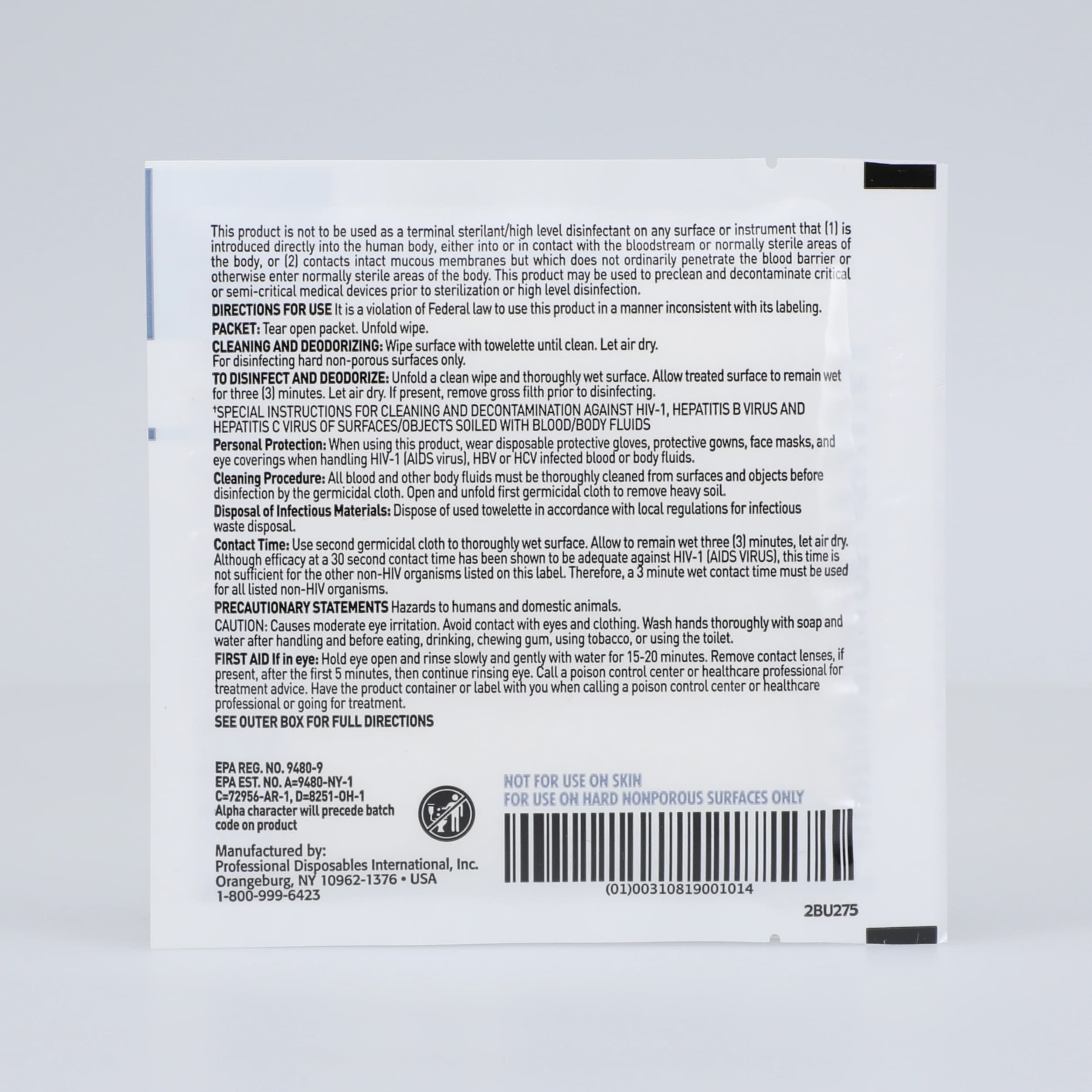 PDI Sani-Cloth AF3 Germicidal Disposable Wipes, X-Large, 11.5" x 11.75", Alcohol & Fragrance Free, 50/Box, U27500 thumbnail 7