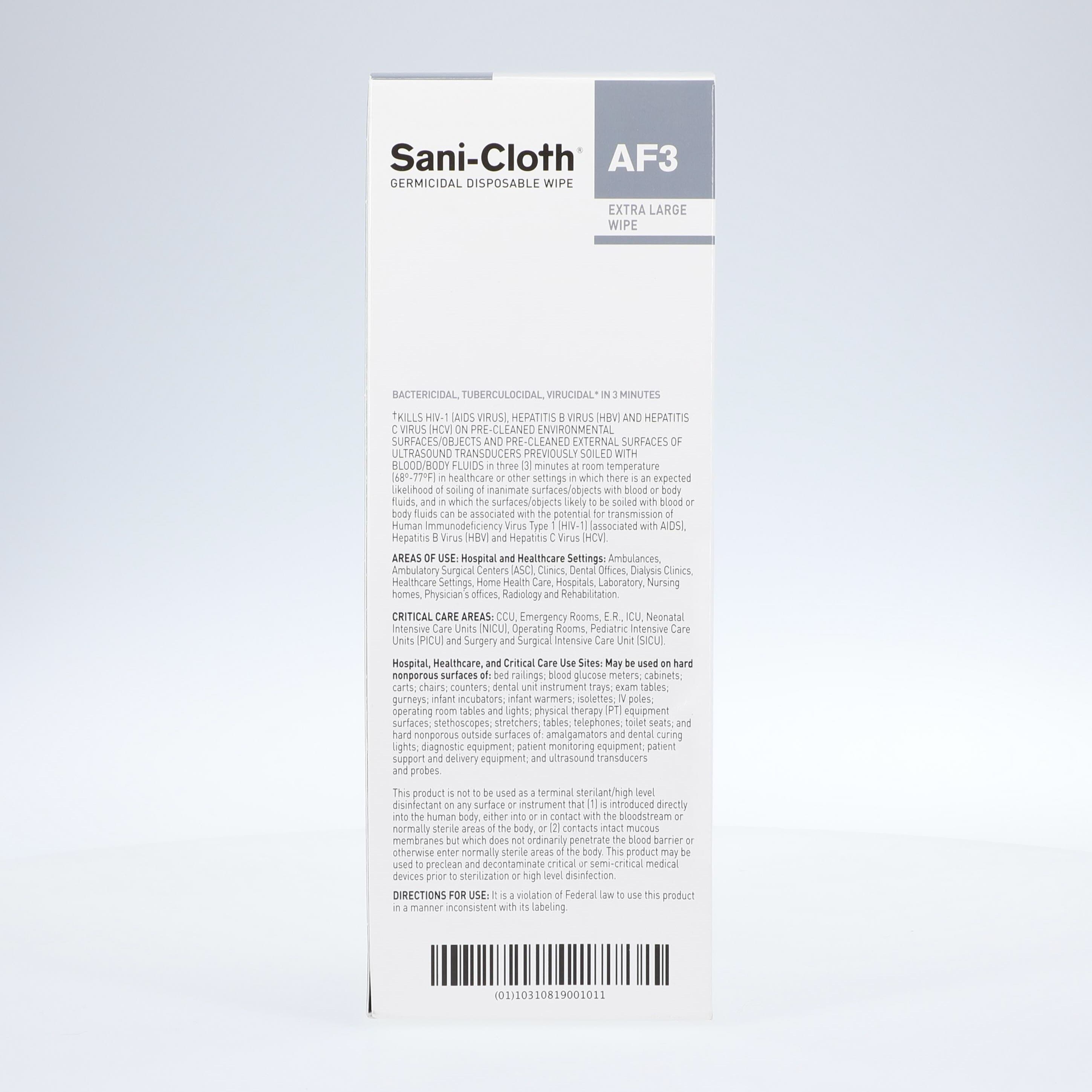 PDI Sani-Cloth AF3 Germicidal Disposable Wipes, X-Large, 11.5" x 11.75", Alcohol & Fragrance Free, 50/Box, U27500 thumbnail 4