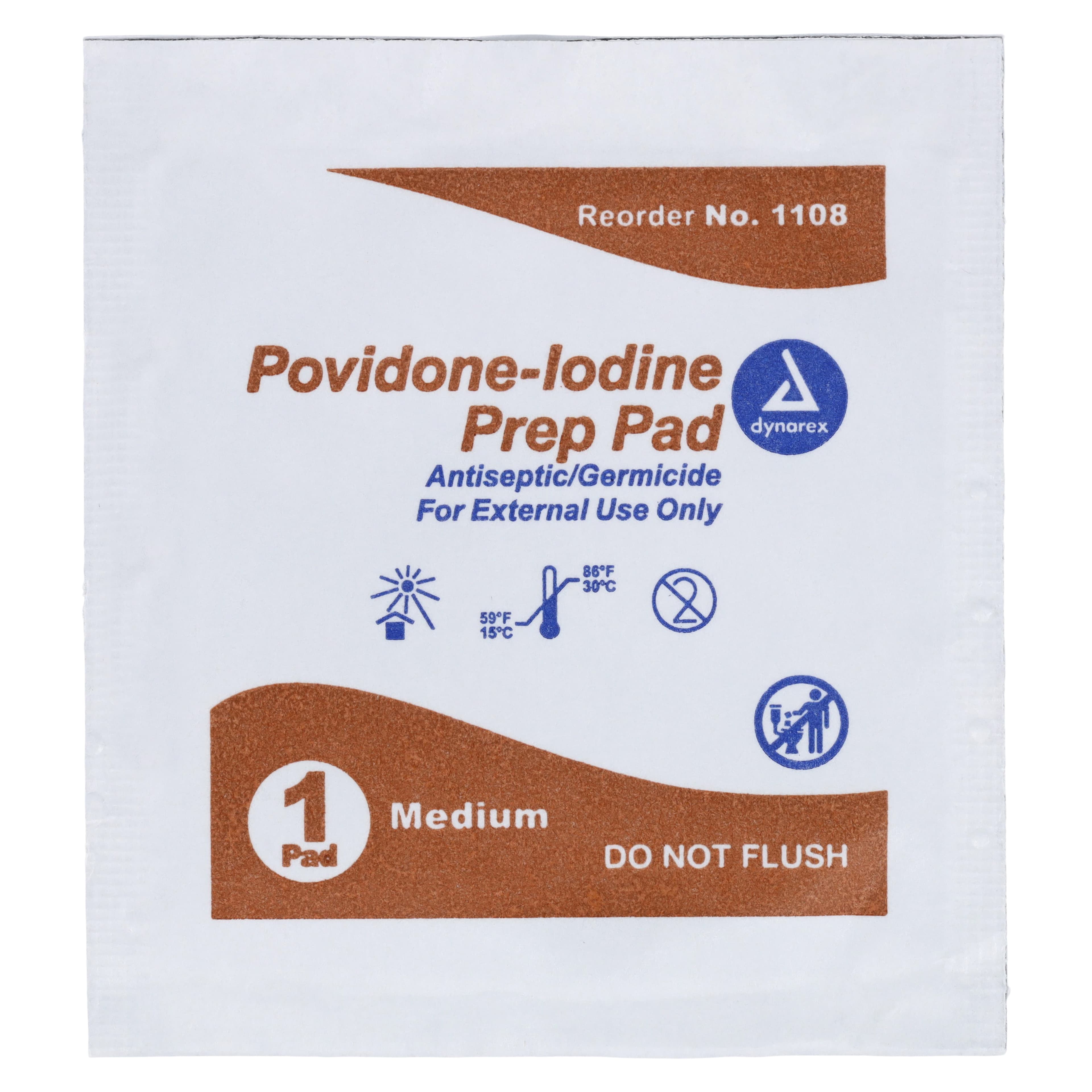 Dynarex Povidone-Iodine Prep Pads, 10%, Medium, 100/Box, 1108 thumbnail 3
