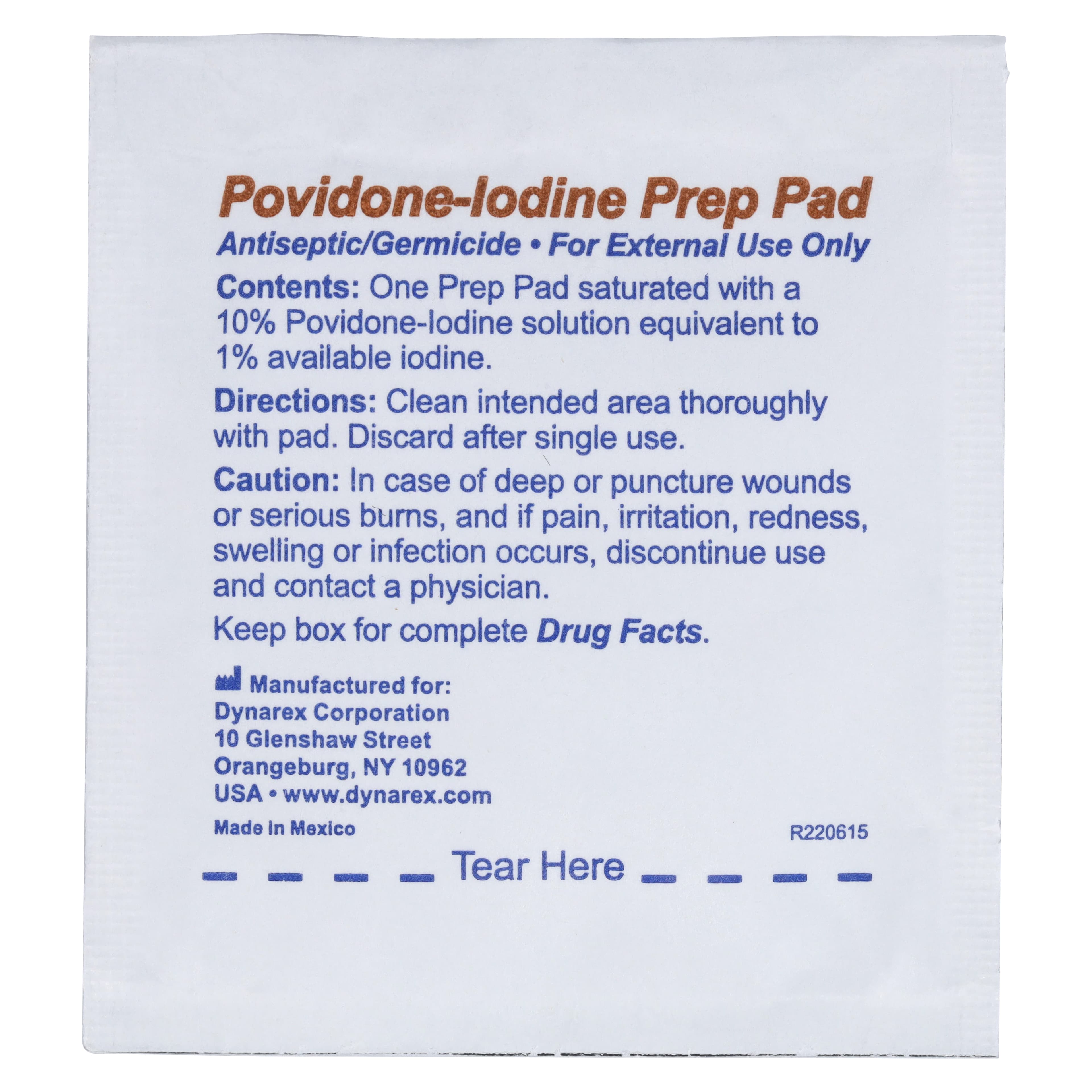 Dynarex Povidone-Iodine Prep Pads, 10%, Medium, 100/Box, 1108 thumbnail 4