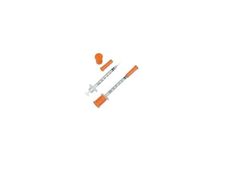 Exel Comfort Point Lo-Dose Insulin Syringe with Needle, 30G x 5/16", 0.3cc, U-100, Conventional Graduated, Sterile, 100/Box - Syringe f/Insulin 1/3cc - Image 1
