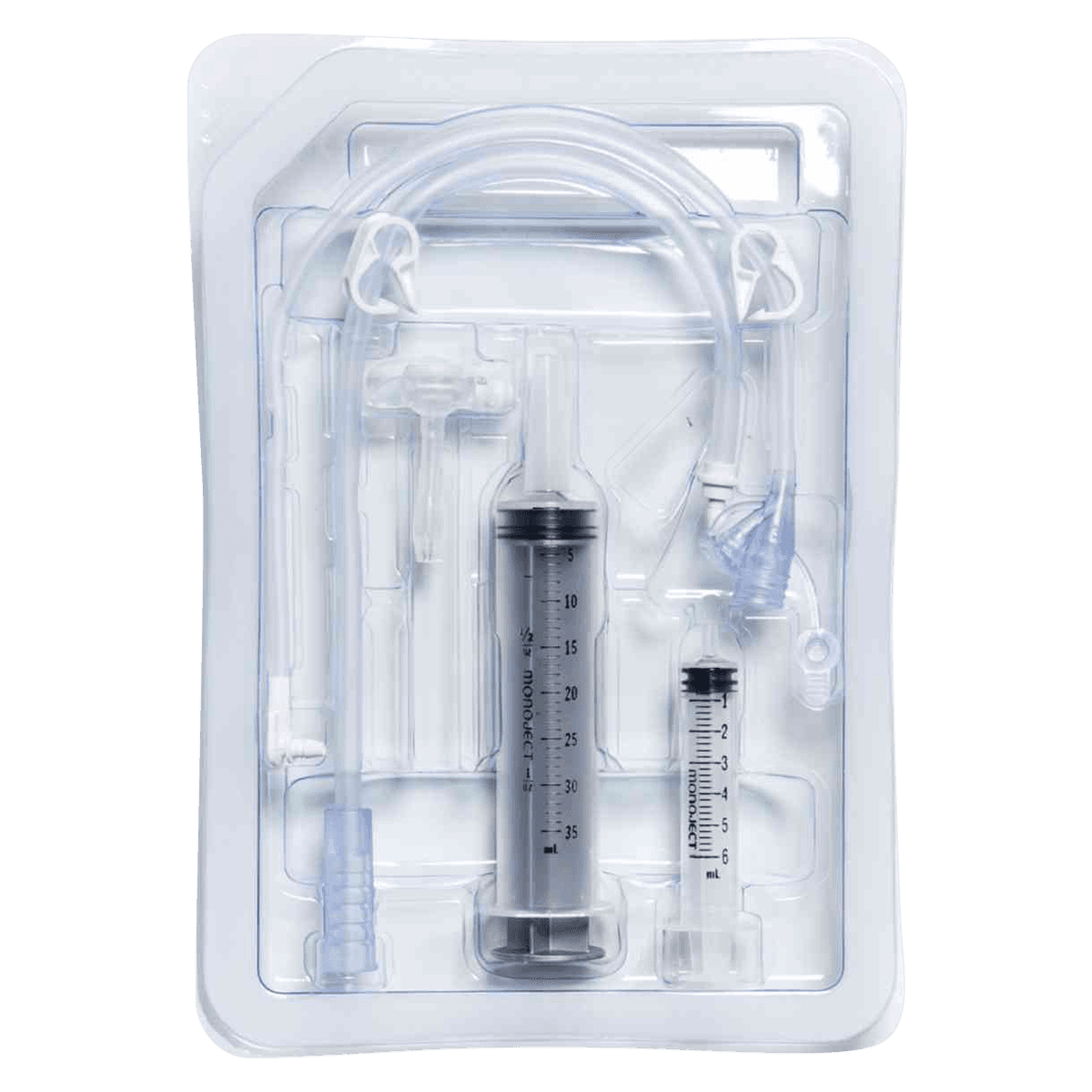 MIC-KEY Skin Level Gastrostomy Feeding Tube Kit, 14 Fr, 5 mL Balloon, with Extension Set - Mickey Skin Level Kit 14F - Image 1