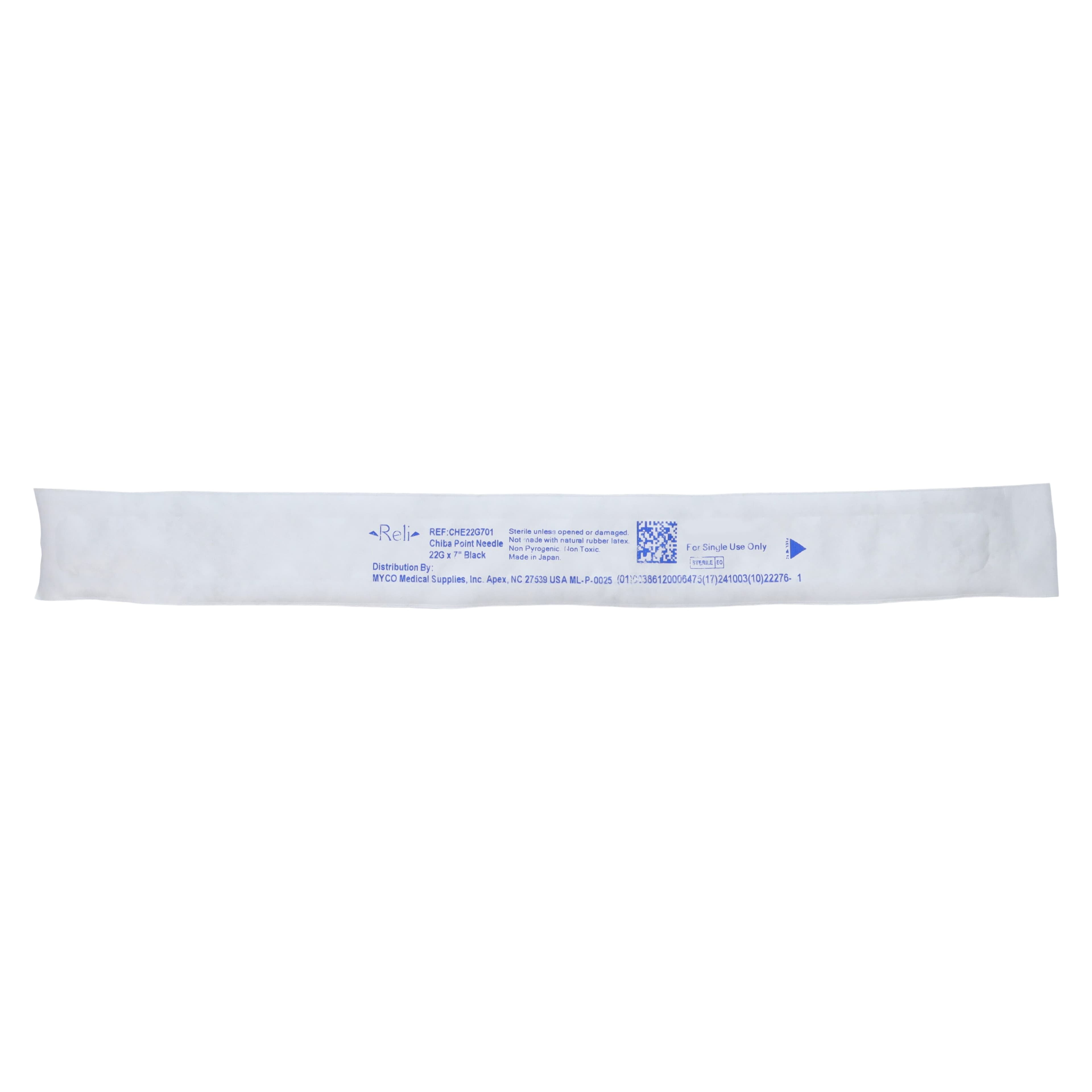 Myco Medical Reli Chiba Spinal Needle, 22G x 7", Echogenic Tip, Depth Stopper, Metric Marks, Sterile, 25/Bx, CHE22G701 thumbnail 2