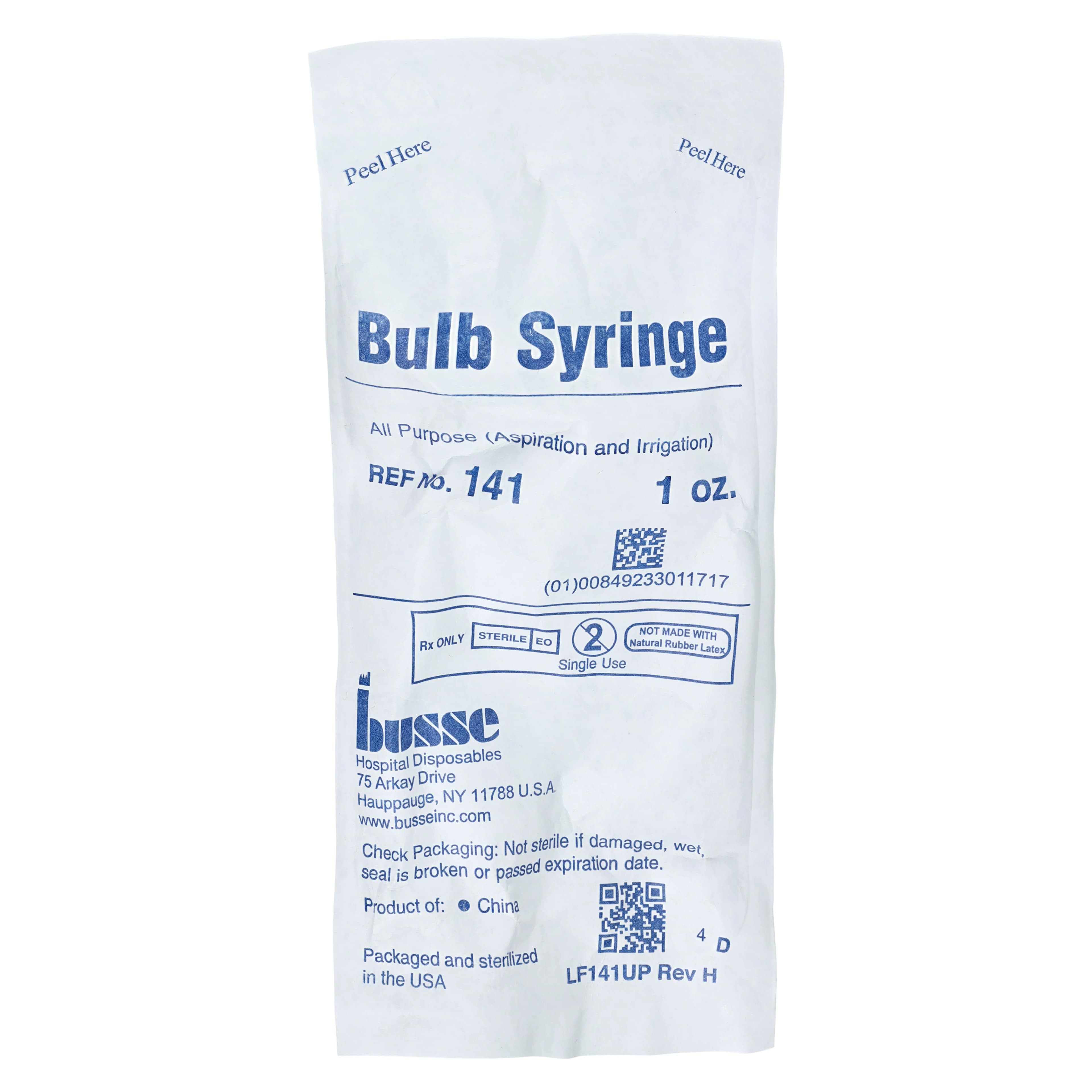 Busse Hospital Disposable Ear Syringe, 1 oz, 14mm, PVC, Sterile, Disposable, 50/Case thumbnail 2