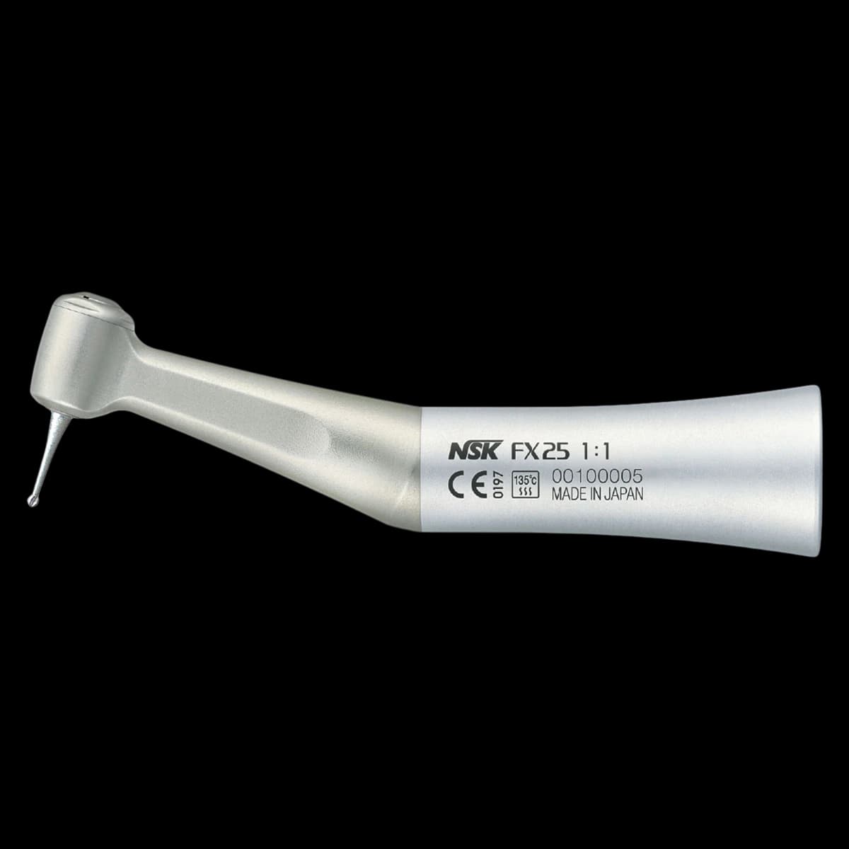 NSK FX Series FX25 Low Speed Air Contra Angle Handpiece, 1:1 Push-Button Autochuck, Non-Optic, 40,000 RPM - FX Series High-Speed Contra Angle Handpieces - Image 1