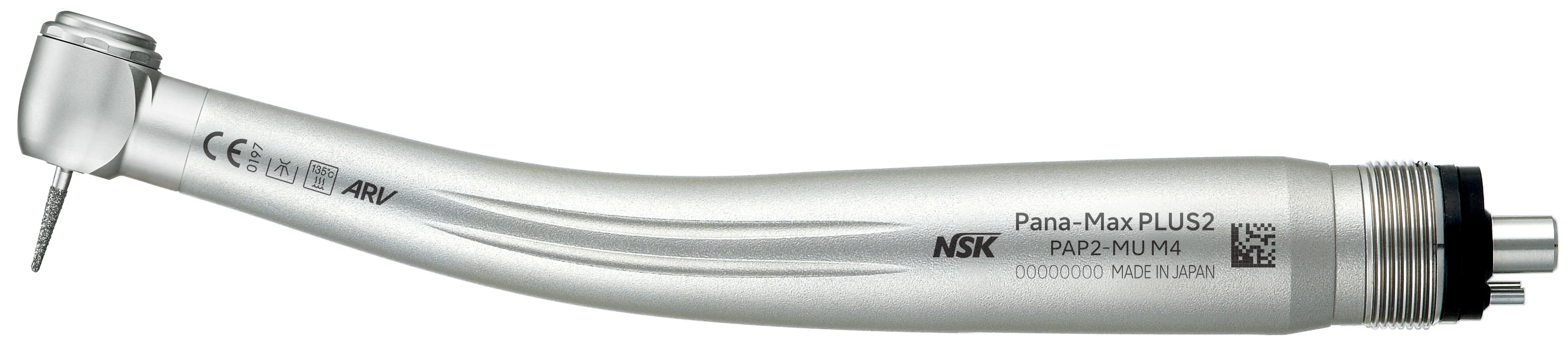 NSK Pana-Max Plus 2 PAP2-MU M4 High Speed Air Contra Angle Handpiece, Miniature Head, Non-Optic, 4-Hole, Push Button Chuck - Pana-Max Plus 2 - Image 1