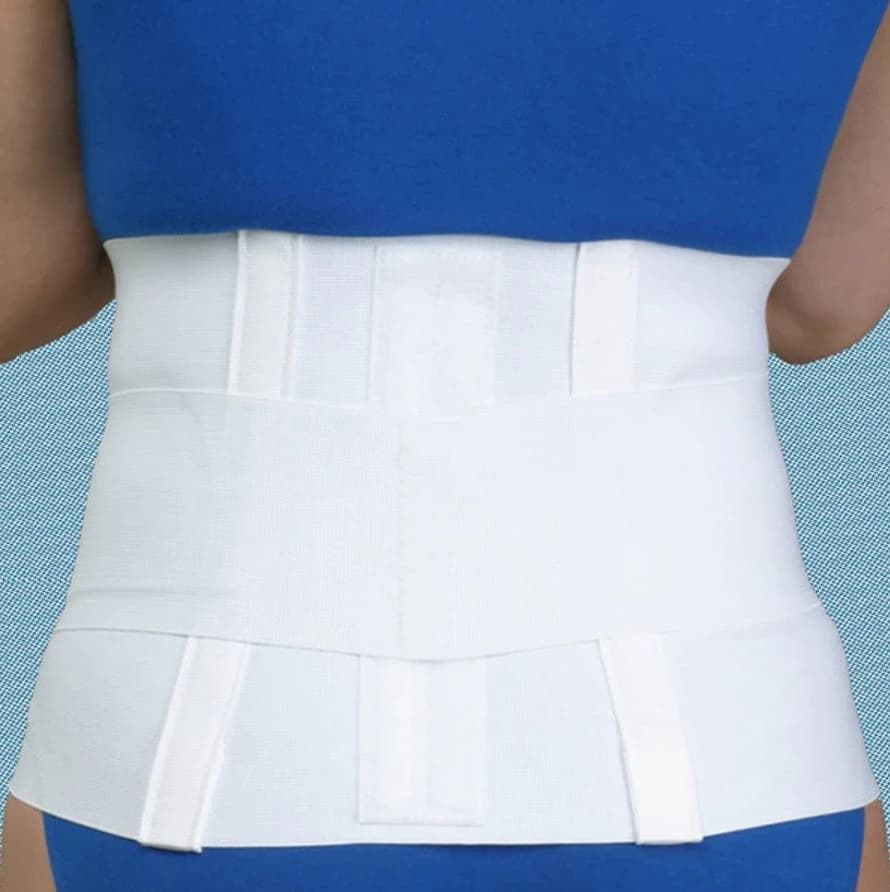 Flex-Support Lumbar Sacral Support, Double Pull, White, Adult, Medium (32-36"), Elastic 10" - Support Double Pull Wh Sacro - Image 1