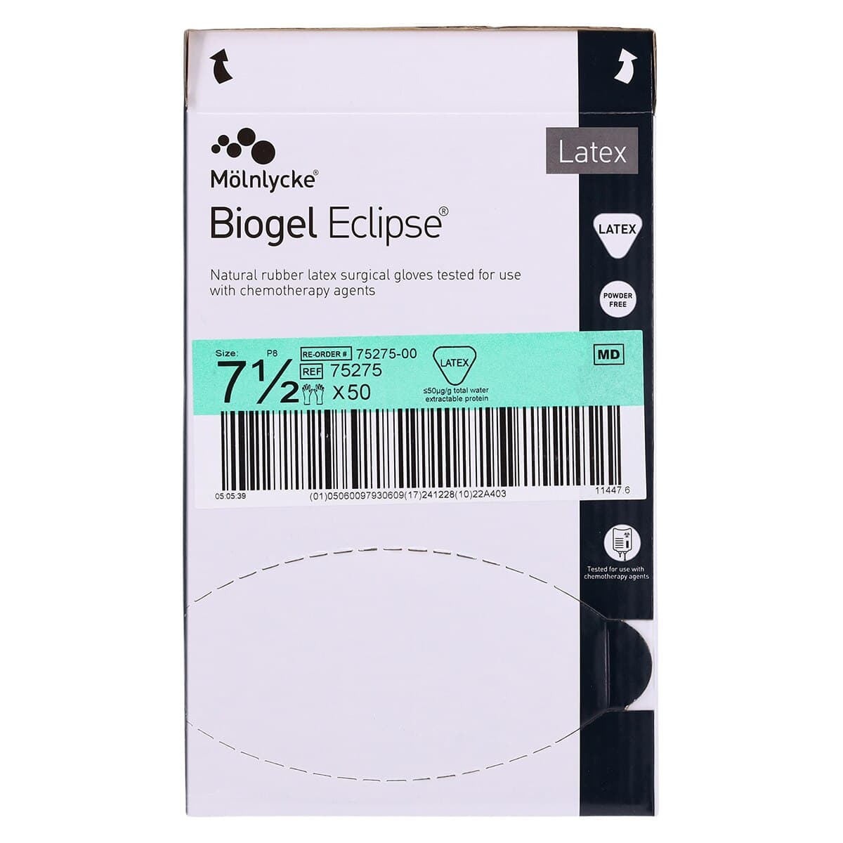 Biogel Eclipse Surgical Gloves, Latex, Sterile, Size 7.5, Straw thumbnail 6