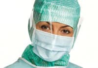 BARRIER® Surgical Blue Fog-Free Pleated Ear Loop Face Mask with Shield, 50/Box thumbnail 2