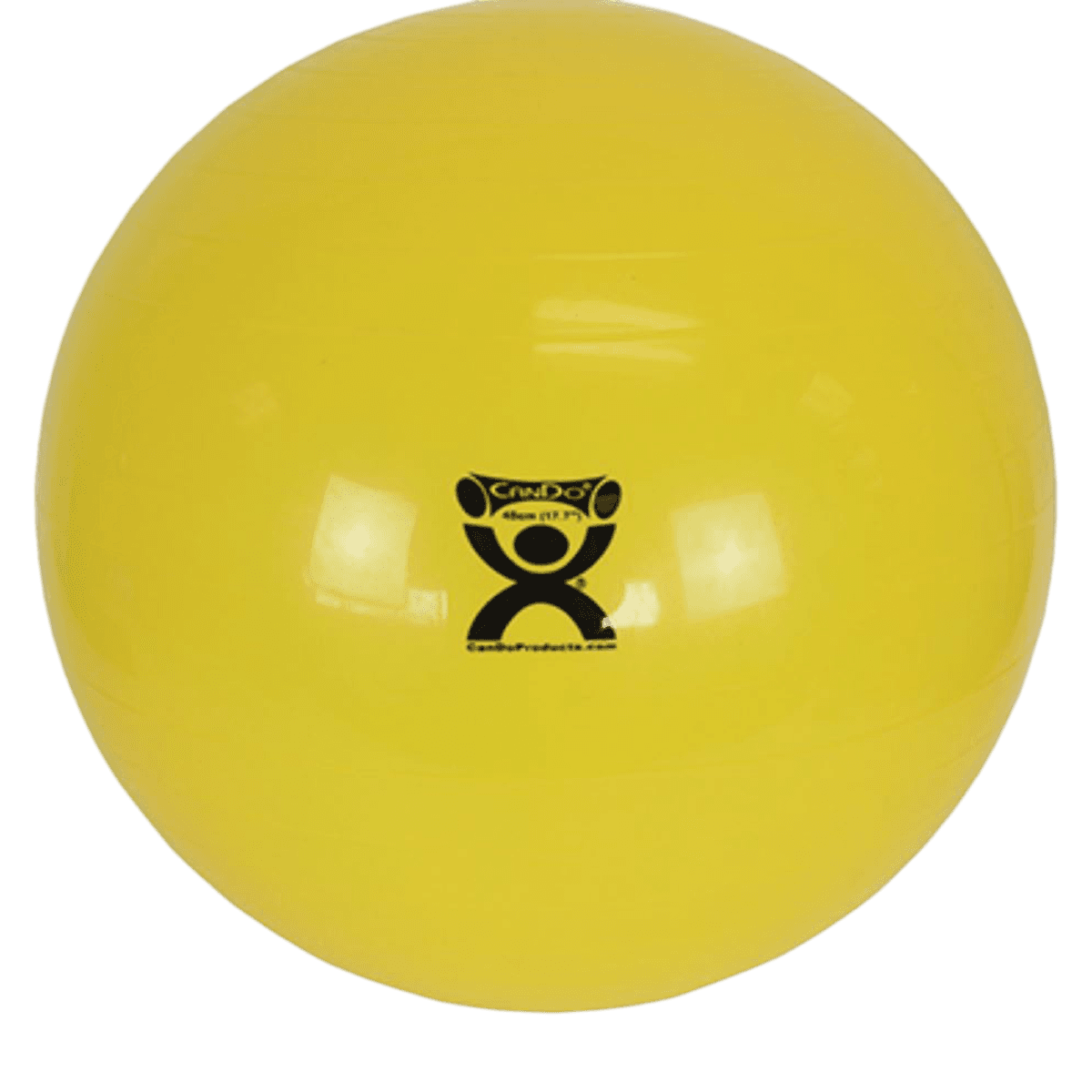 CanDo Exercise Ball, Ribbed Plastic, 18" (45 cm), Yellow - Ball Gymnic 18" 45cm - Image 1