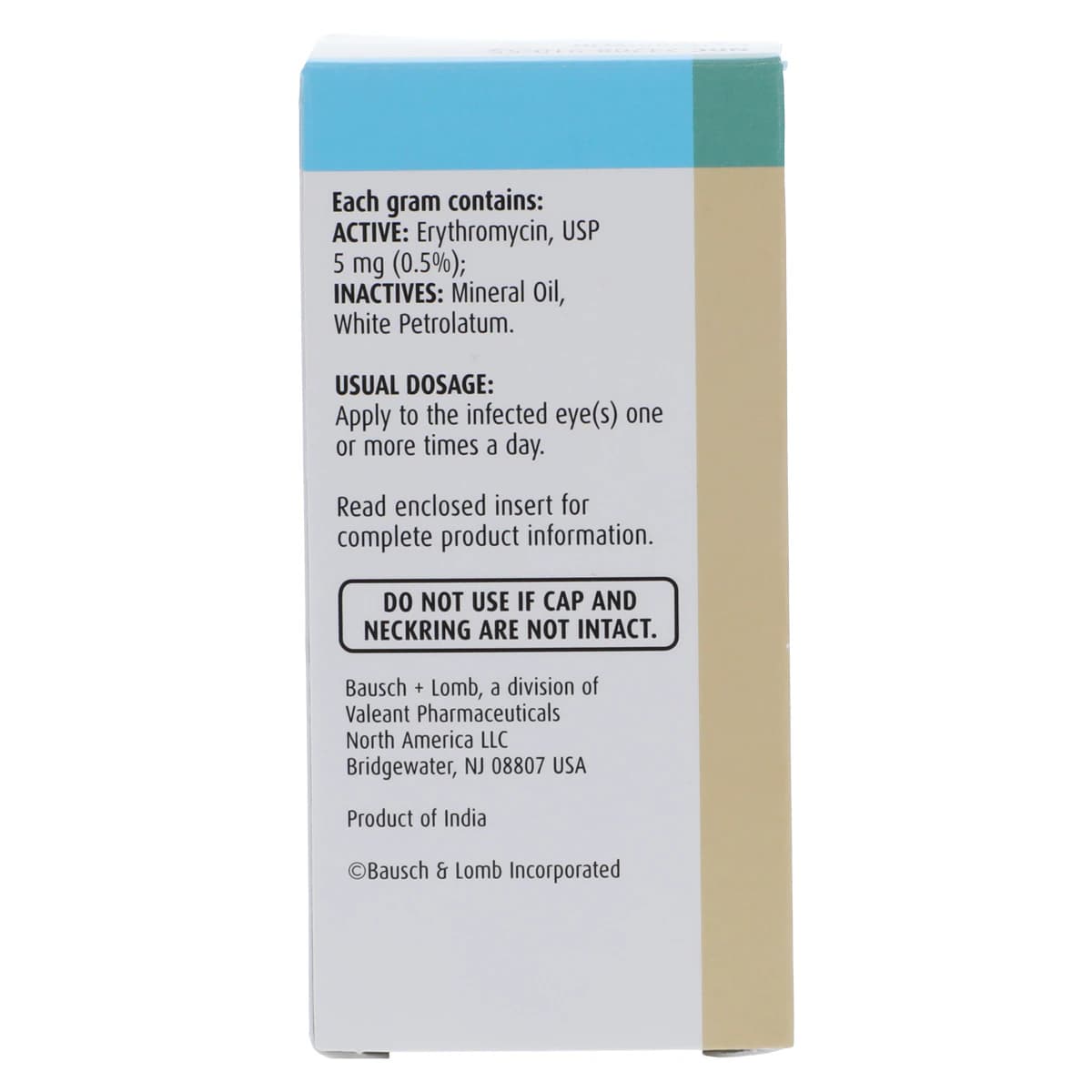 Bausch Erythromycin Ophthalmic Ointment 0.5%, 3.5g Tube thumbnail 7