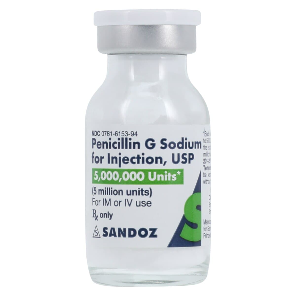 Penicillin G Sodium Injection, 5 Million Units per Vial, Powder for Reconstitution, Single-Dose Vial, 10/Package thumbnail 2