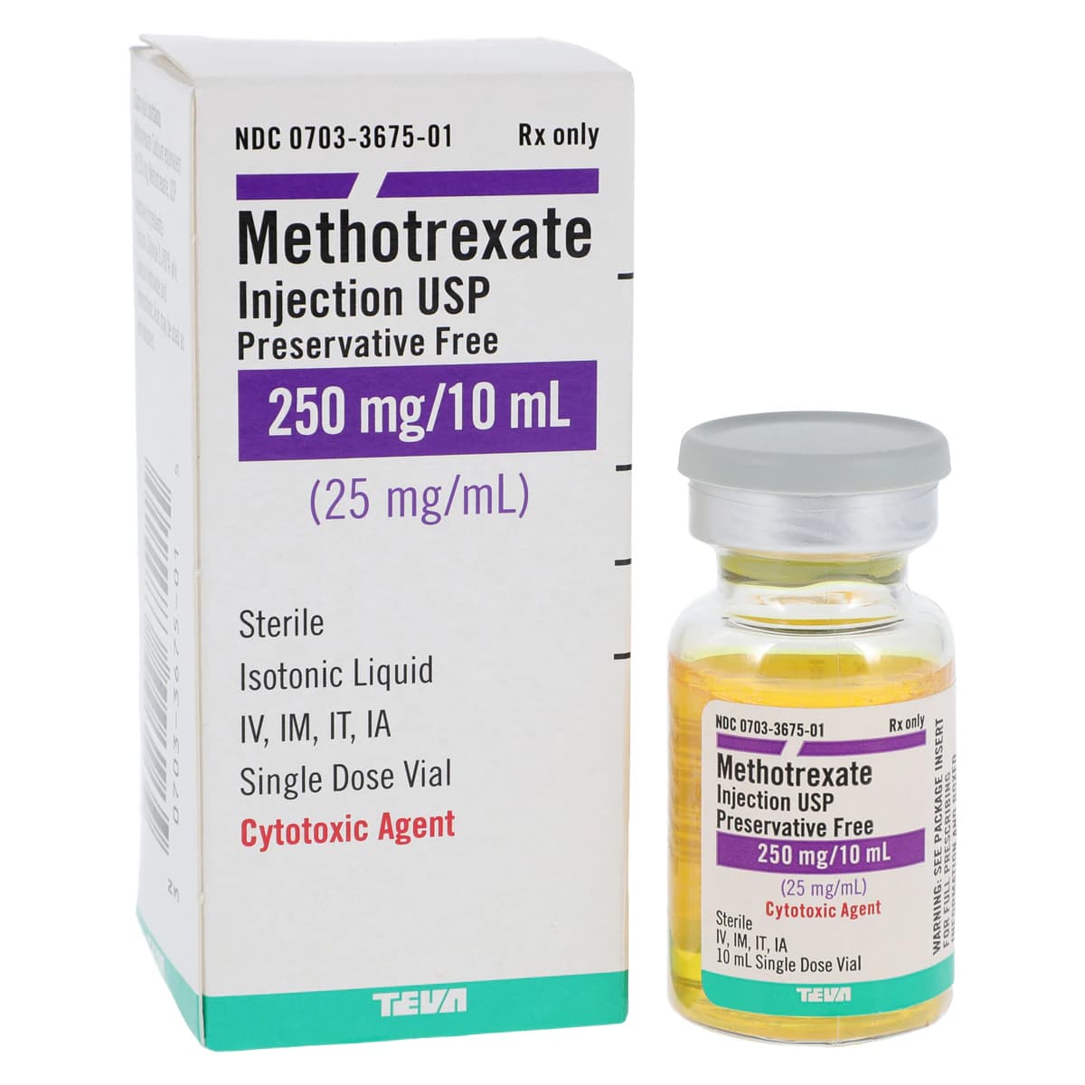 Methotrexate Sodium Injection, Preservative Free, 25 mg/mL, 10 mL SDV, Teva - Methotrexate Inj PF SDV - Image 1