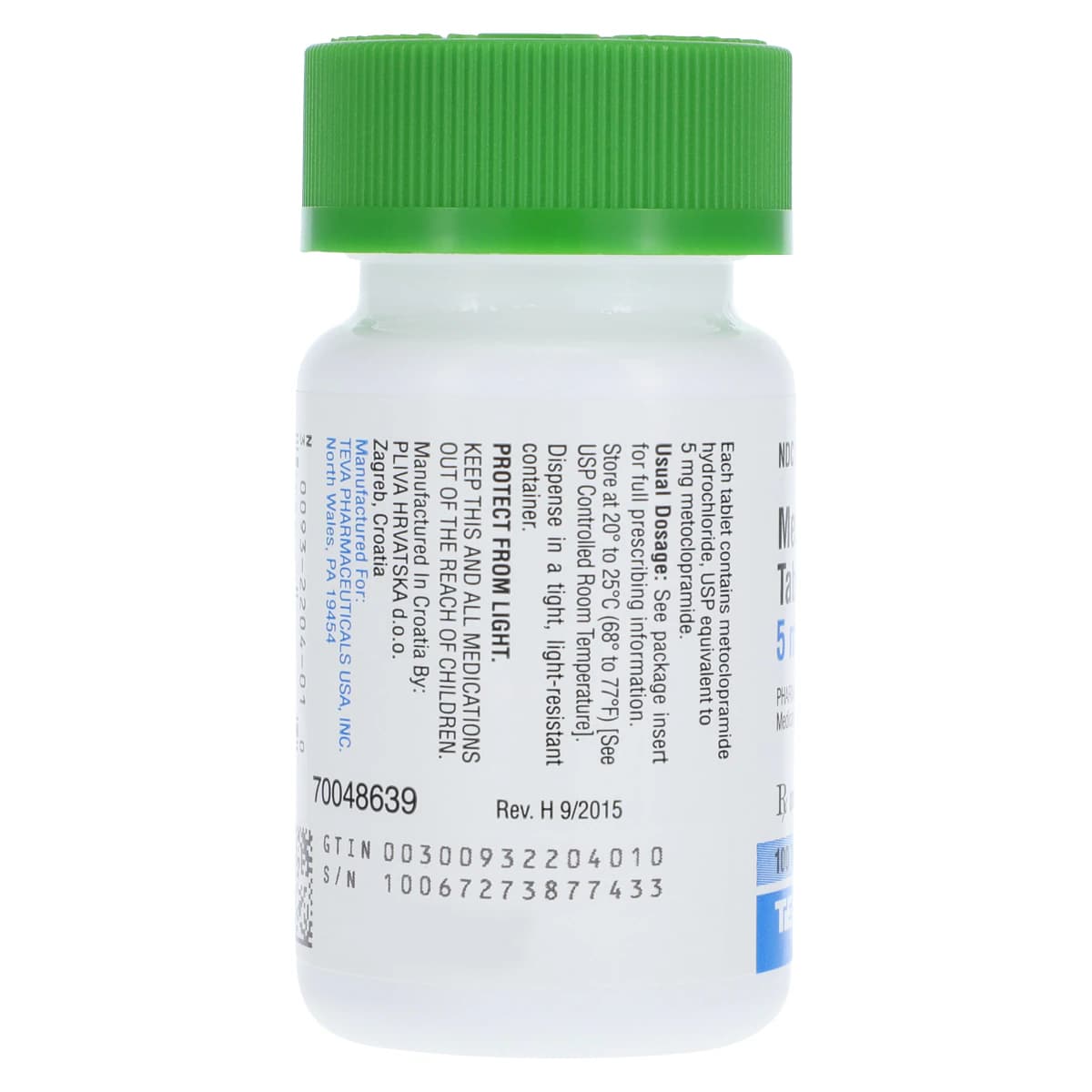 Metoclopramide HCL Tablets, 5mg, 100/Bottle, Teva Pharmaceuticals thumbnail 2