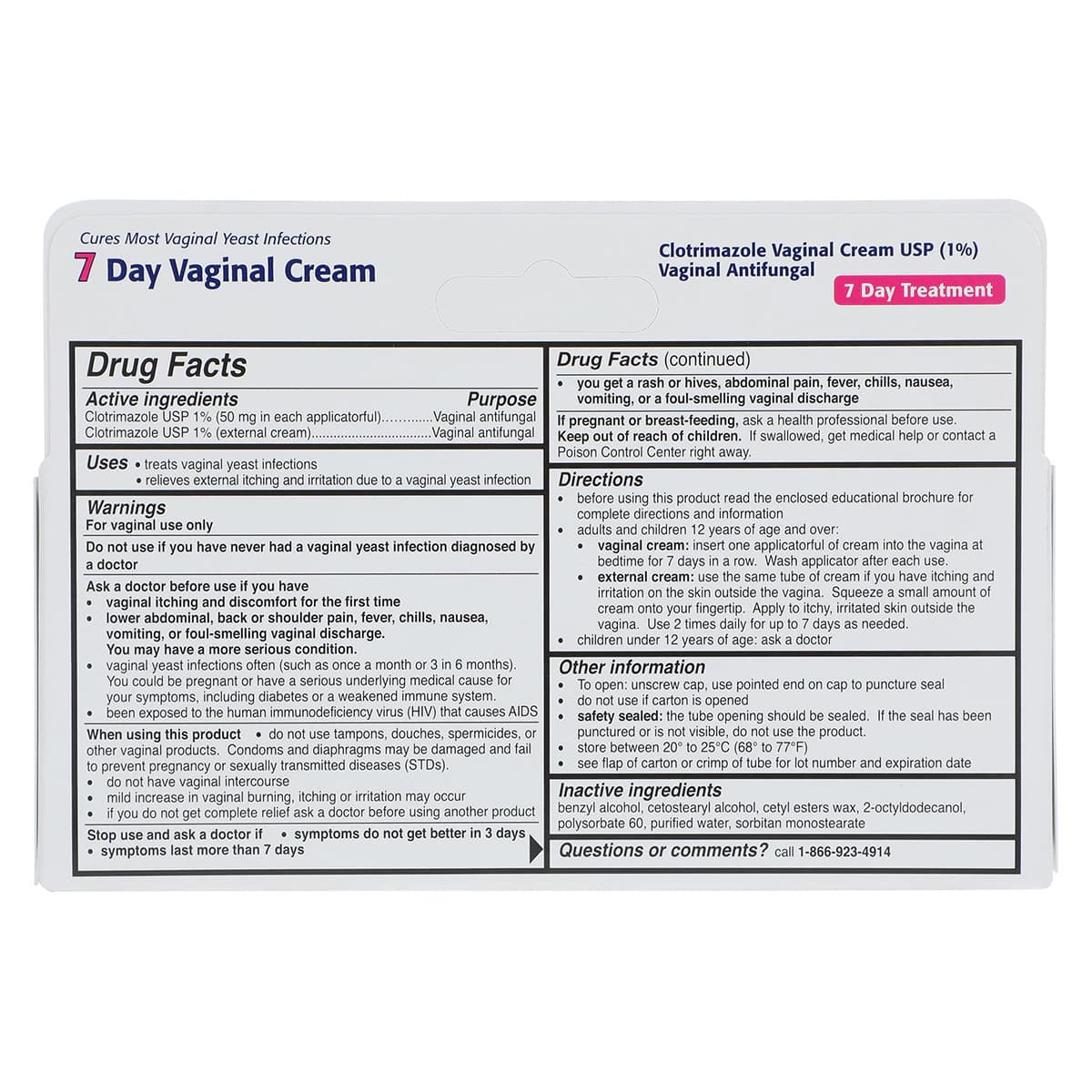 Clotrimazole Vaginal Cream 1%, 7-Day Treatment, 1.5 oz Tube thumbnail 3