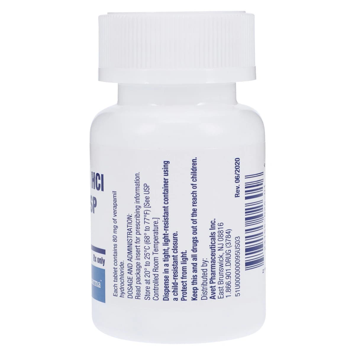 Verapamil HCl Tablets, 80mg, 100/Bottle, Heritage Pharmaceuticals thumbnail 2