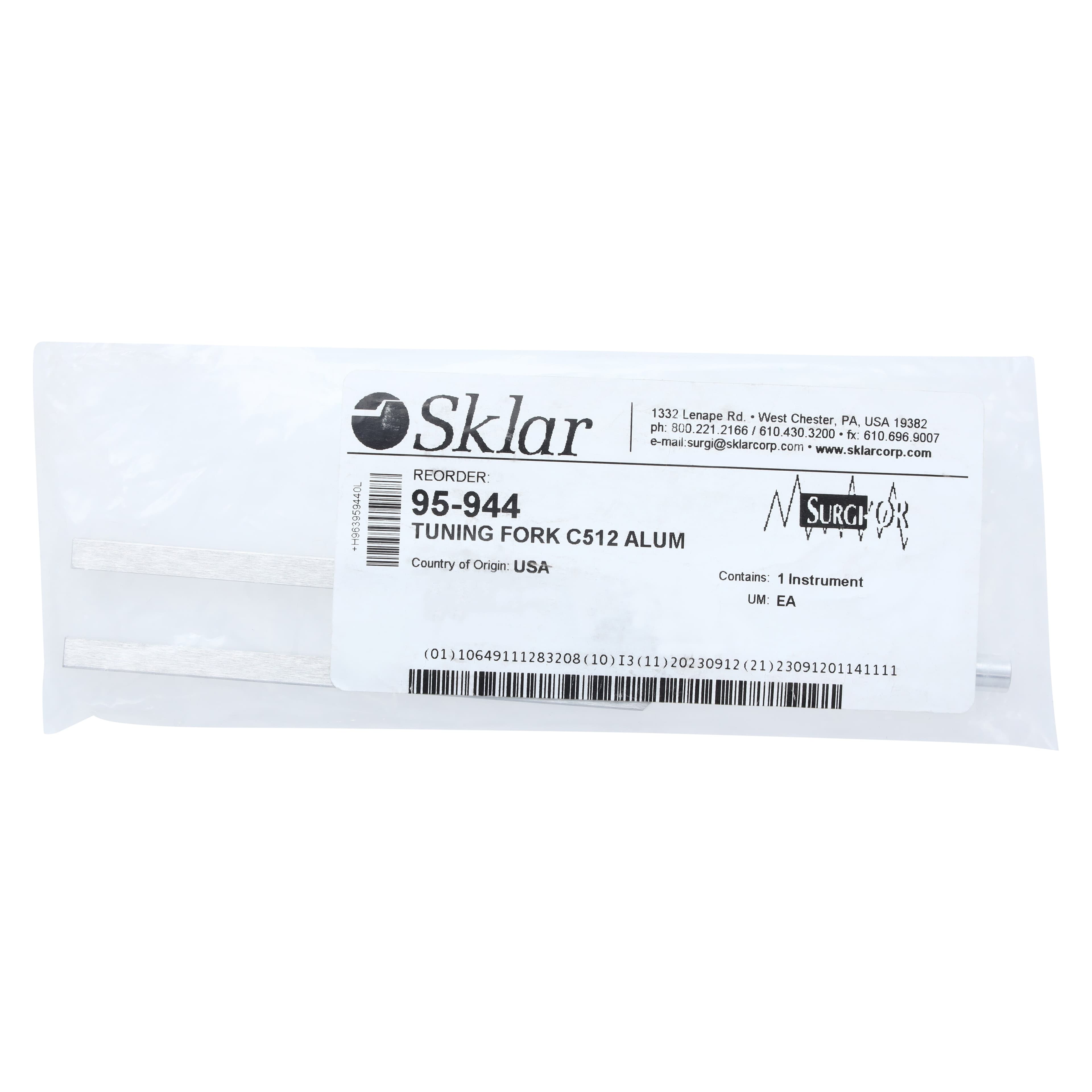 Sklar Instruments Tuning Fork, C-512, Aluminum Alloy, Each thumbnail 2