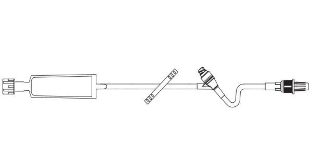 Baxter IV Extension Set with 0.22 Micron High Pressure Extended Life Filter, 16" Male Luer Lock Adapter/Retractable Collar, CLEARLINK Luer Activated Valve, Non-DEHP, Sterile, 48/Case - Set Extension Fltr CL NONDEHP - Image 1