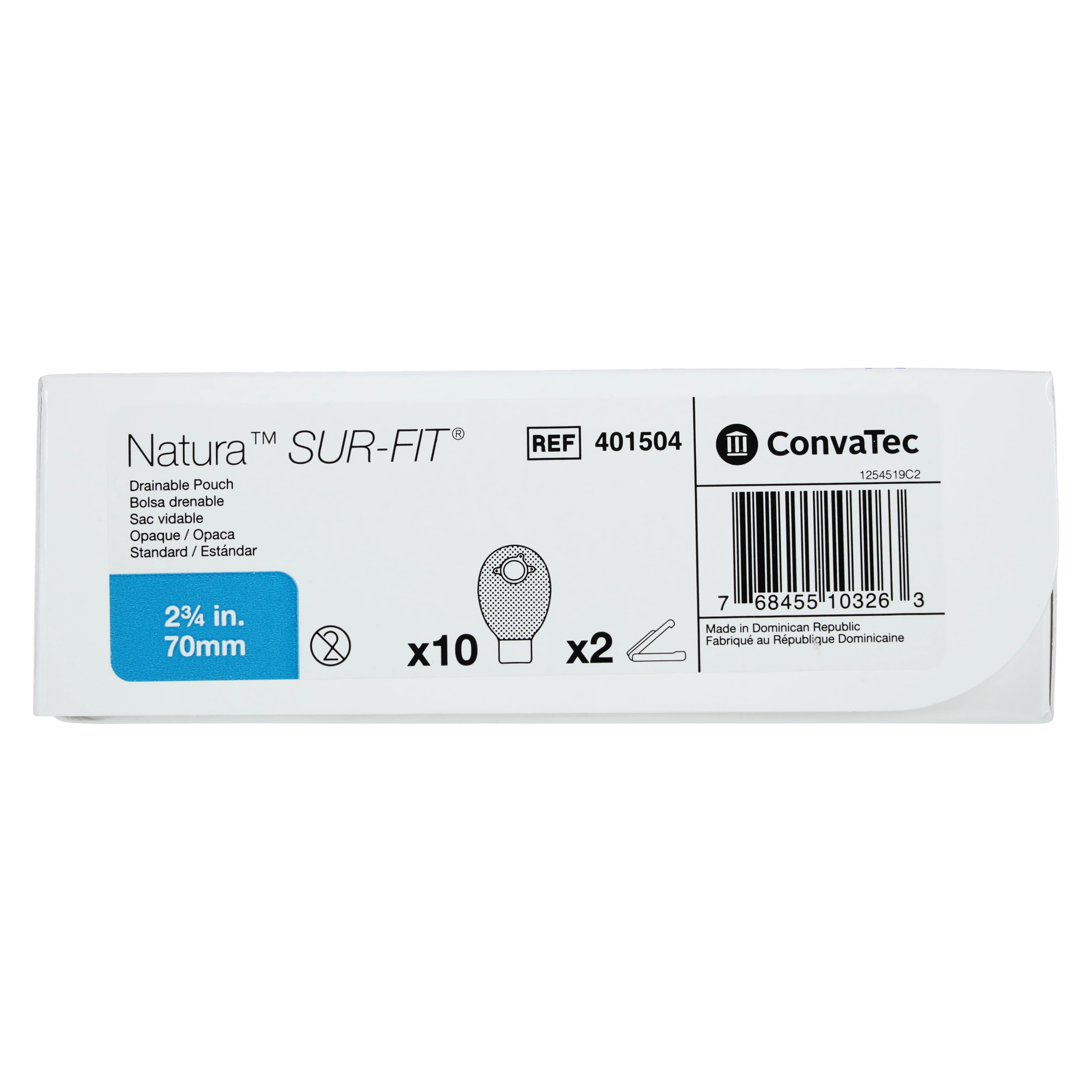 ConvaTec SUR-FIT Natura 2-Piece Drainable Ostomy Pouch, Opaque, 12" thumbnail 4
