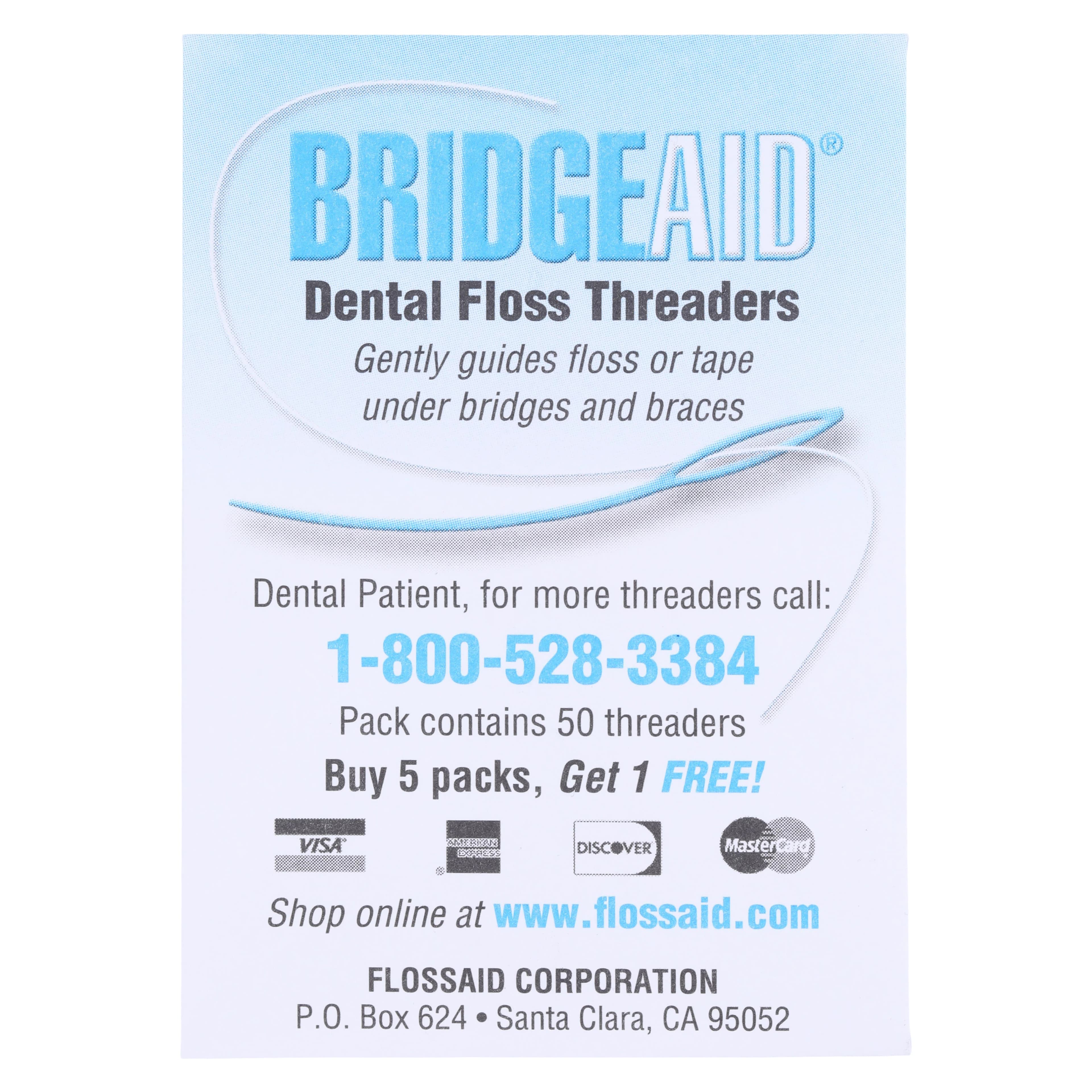BridgeAid Dental Floss Threaders, 10 per Envelope, 100 Envelopes per Box (1000 Threaders), TDPS thumbnail 3