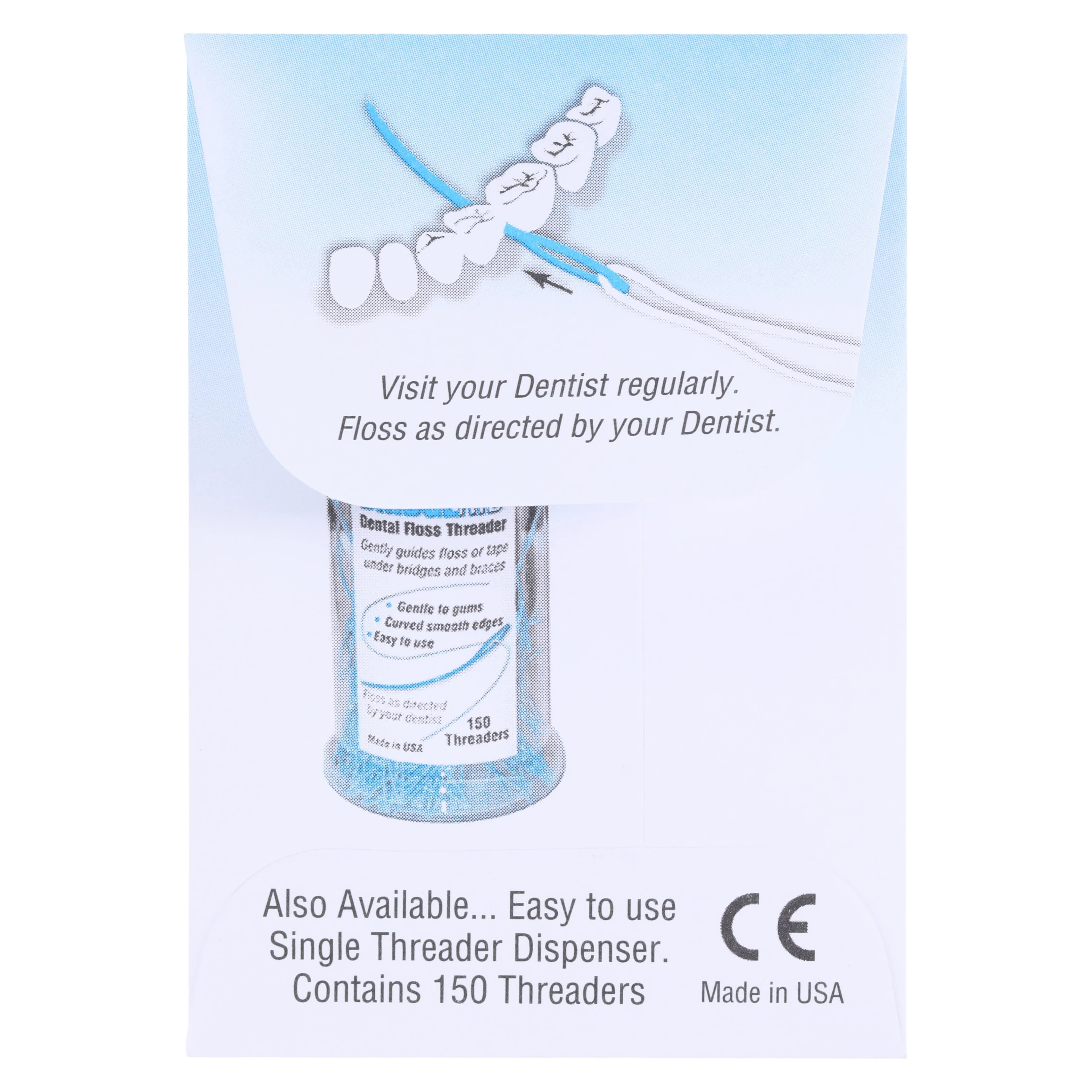 BridgeAid Dental Floss Threaders, 10 per Envelope, 100 Envelopes per Box (1000 Threaders), TDPS thumbnail 4