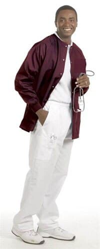 Fashion Seal Unisex Warm-Up Jacket, 2 Pockets, Long Raglan Sleeves, Large, Burgundy, 65% Polyester / 35% Cotton, Reusable - Jacket Warm-Up Unisex 2 Pkt - Image 1