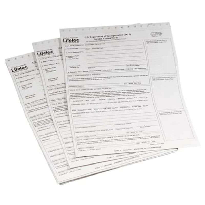 DOT Breath Alcohol Test Forms, 100/Package thumbnail 2
