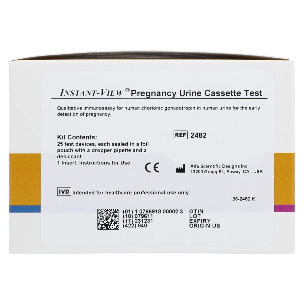 Instant-View hCG Urine Pregnancy Test Cassette, CLIA Waived, 25/Box thumbnail 4