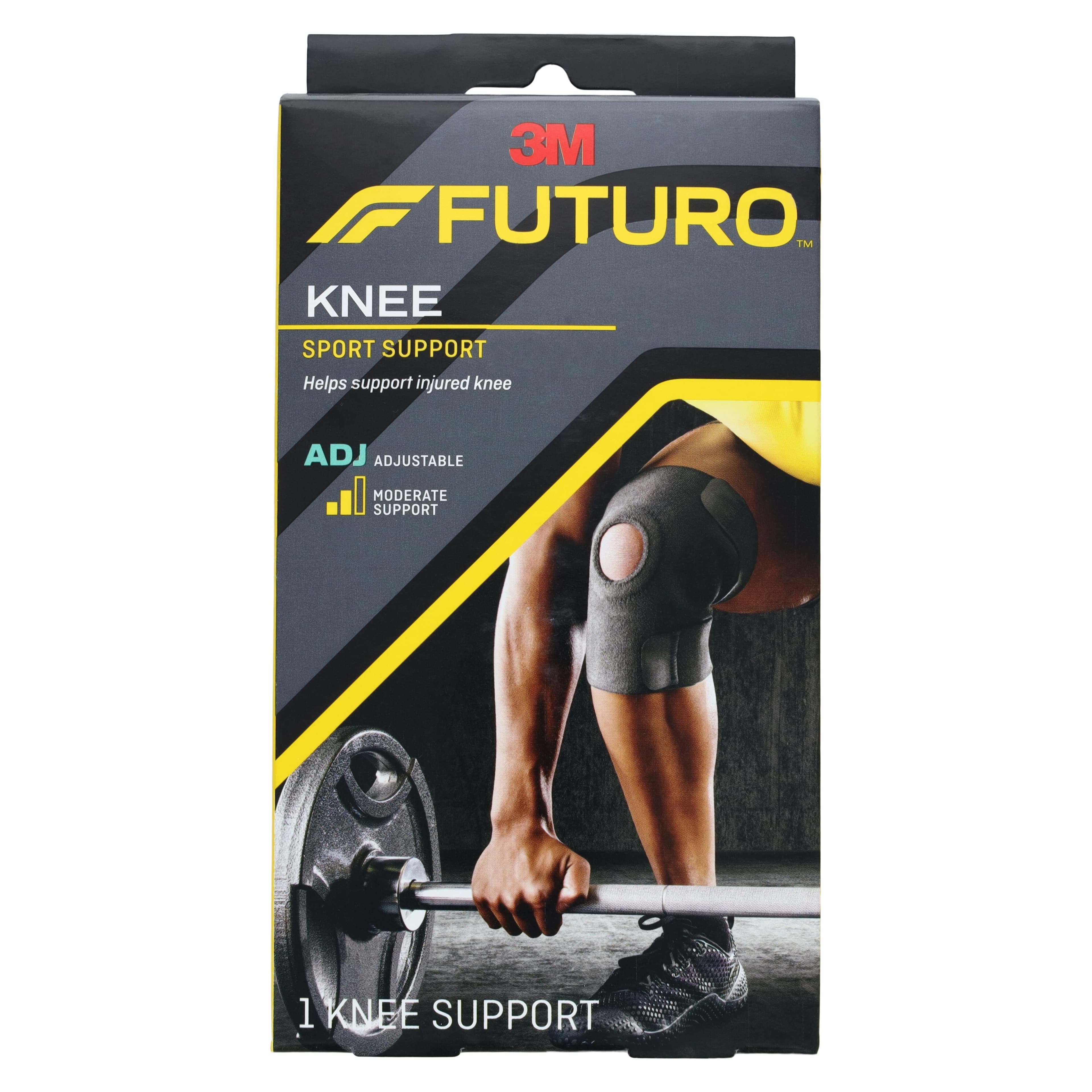 Futuro Sport Support Knee Brace, Adult, One Size, Black, Adjustable thumbnail 7