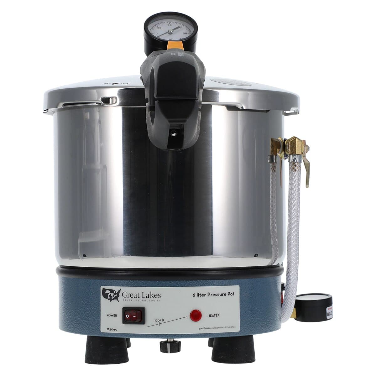 Great Lakes Dental Tech 6 Liter Adjustable Temperature Pressure Pot, Stainless Steel, 120-160°F, 01KEZKNKDBJWC5AQJ6N9JYJN7J thumbnail 3